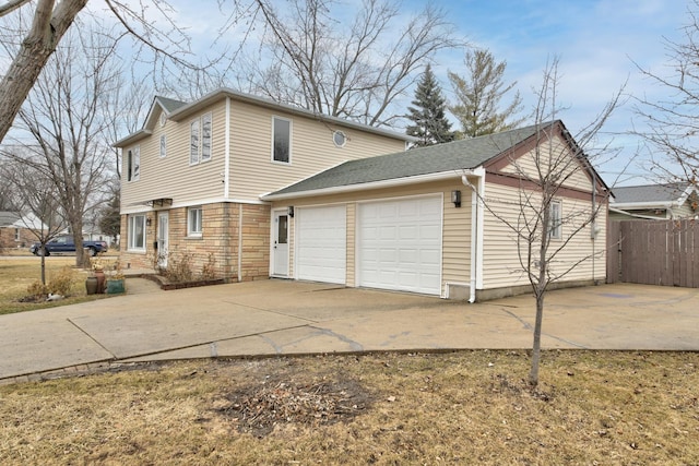 exterior space featuring a garage