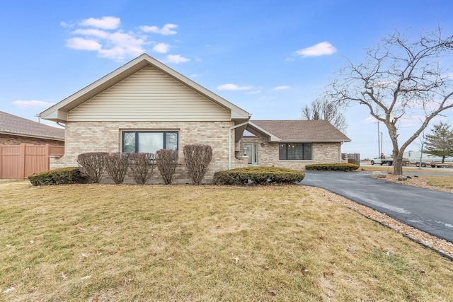 view of front of home with a front yard