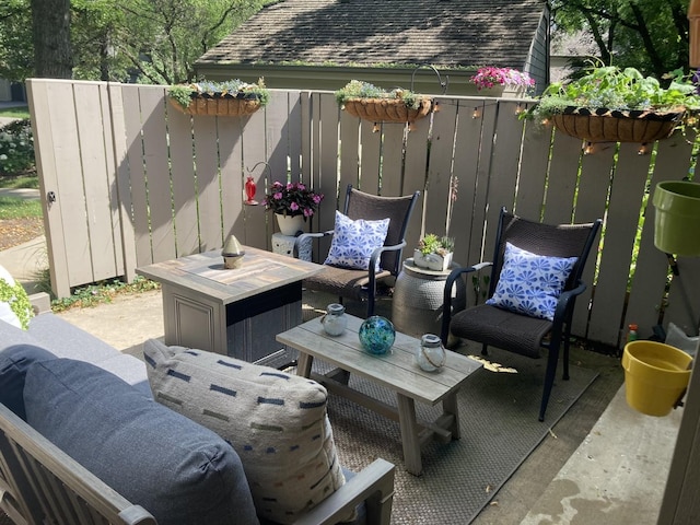 view of patio with an outdoor living space