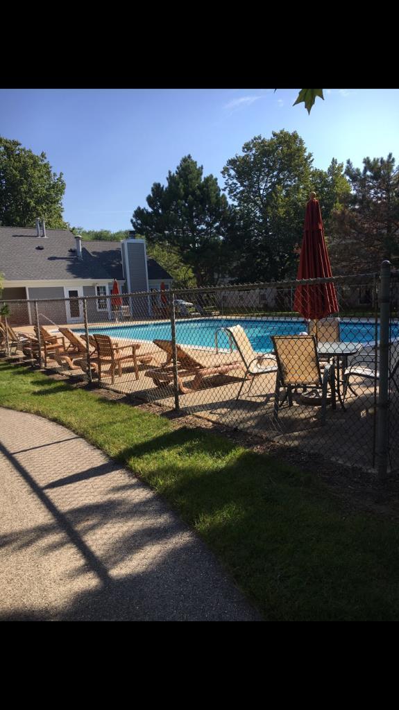 community pool with fence