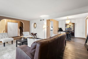 living room with hardwood / wood-style floors