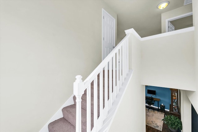 stairs with baseboards