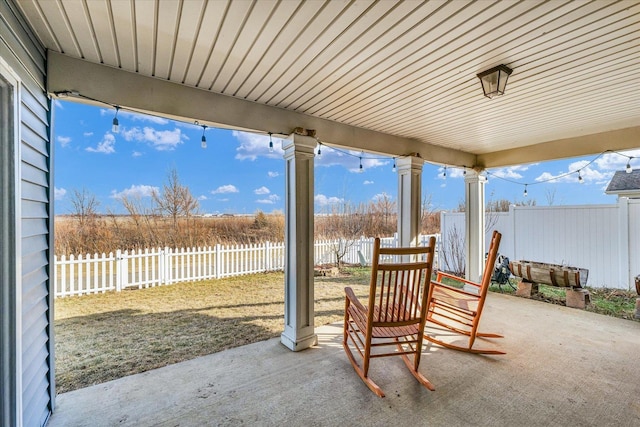 view of patio / terrace with a fenced backyard