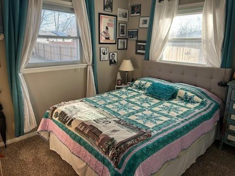 bedroom with carpet