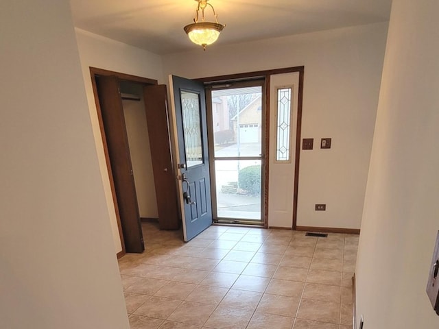 view of tiled entrance foyer