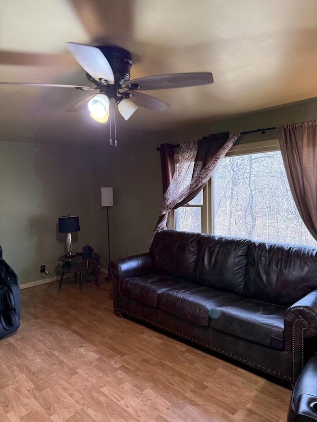 202 Hickory Dr, Roberts, IL 60962 - living room with light hardwood / wood-style floors and ceiling fan