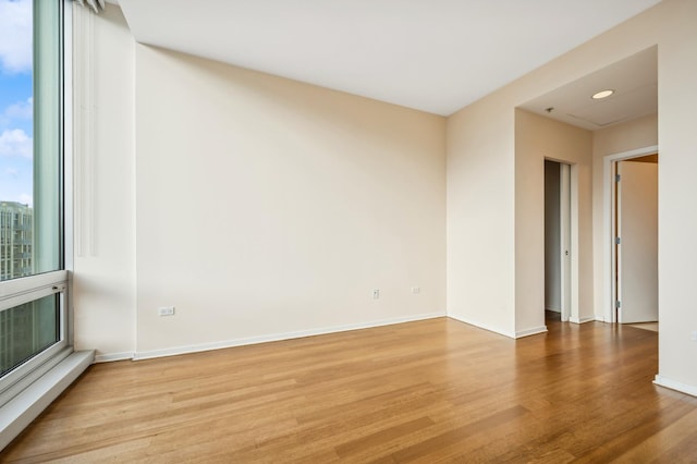 empty room featuring light wood-type flooring