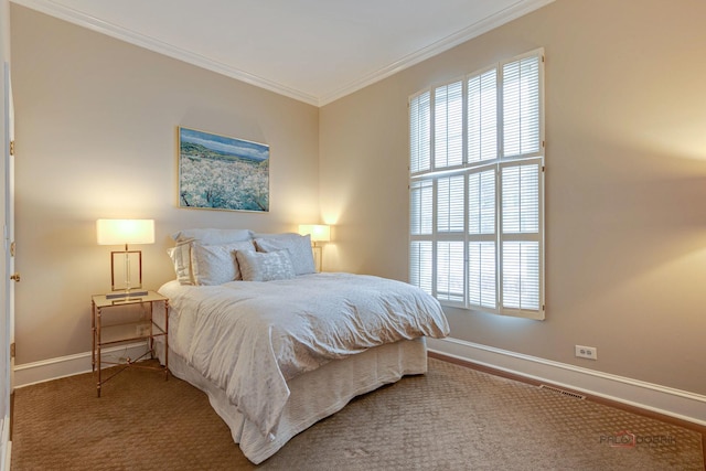 bedroom featuring ornamental molding