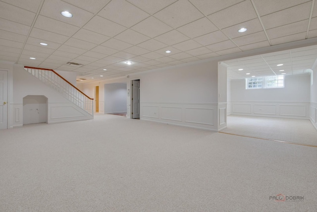 basement with carpet