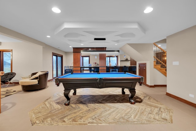 recreation room with billiards