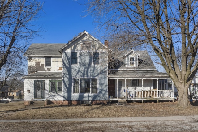 view of front of home featuring covered porch