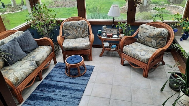 sunroom with tile patterned floors
