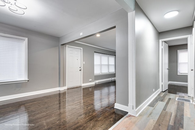 foyer with hardwood / wood-style flooring