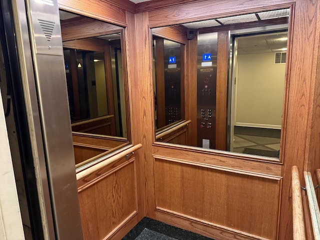 interior details featuring elevator