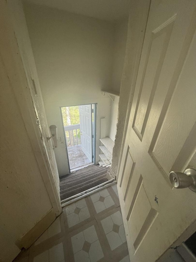 corridor with a towering ceiling