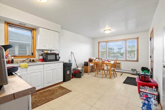 kitchen featuring sink and white cabinets