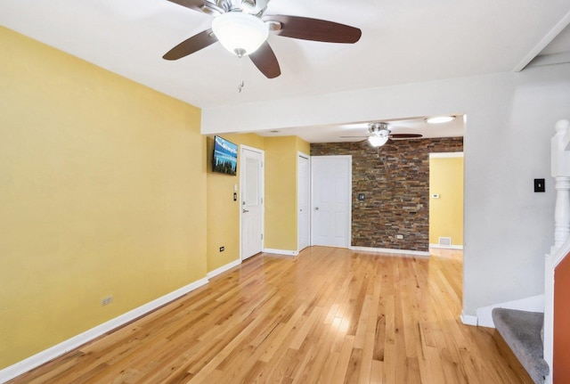 empty room with light wood-type flooring