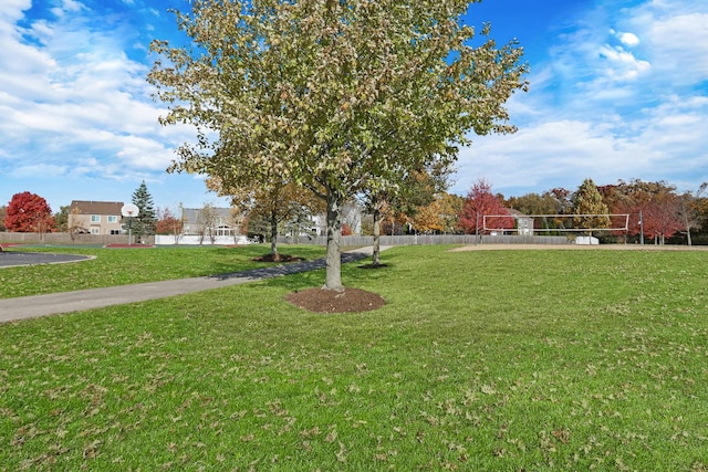 view of yard featuring volleyball court