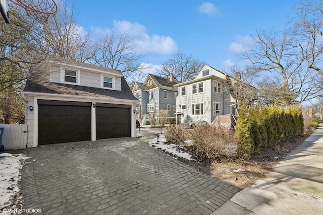 view of front property with a garage