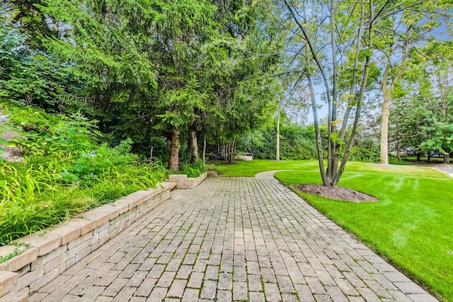 view of home's community featuring a lawn