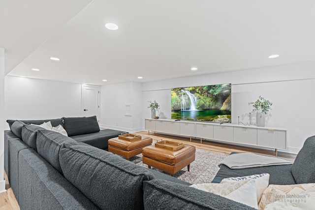 living room featuring light hardwood / wood-style floors