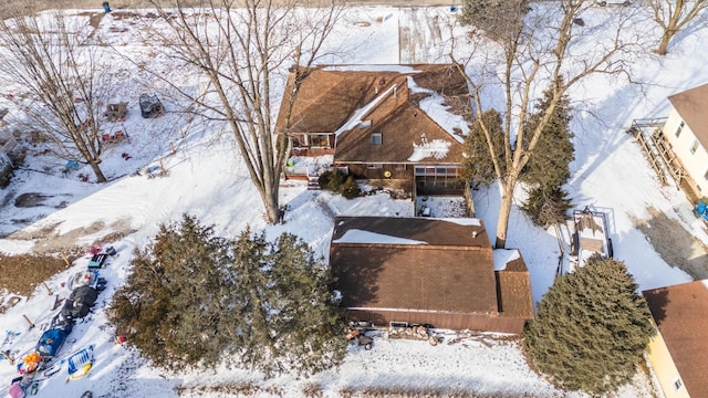 view of snowy aerial view