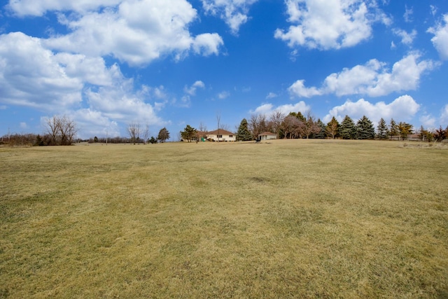 view of yard with a rural view