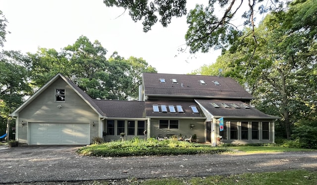 view of front of house with a garage