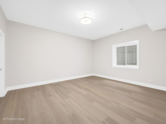 empty room featuring light wood-type flooring