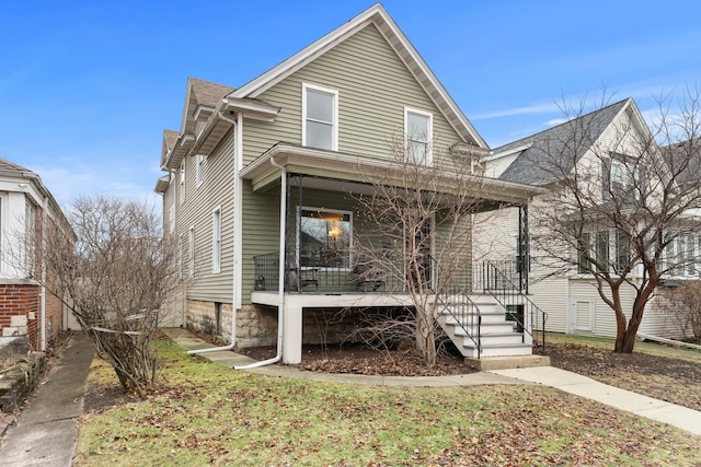 view of front of property with a porch