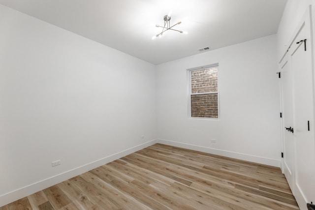 empty room featuring light hardwood / wood-style flooring