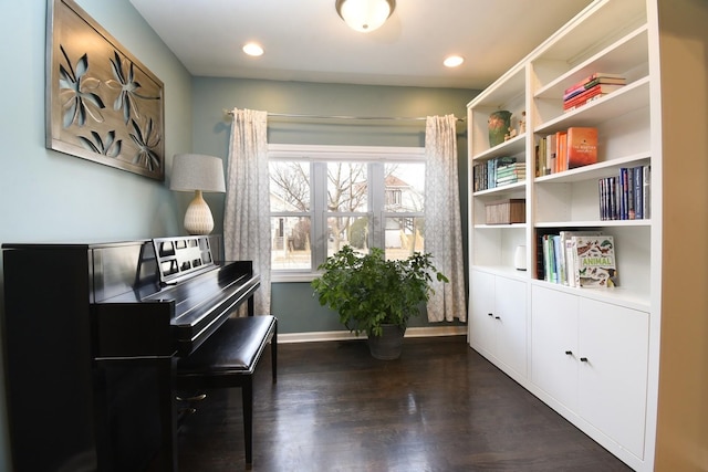 miscellaneous room with dark hardwood / wood-style floors