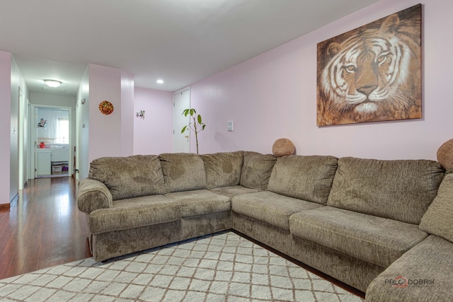 living room featuring hardwood / wood-style flooring