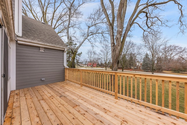 deck with a lawn