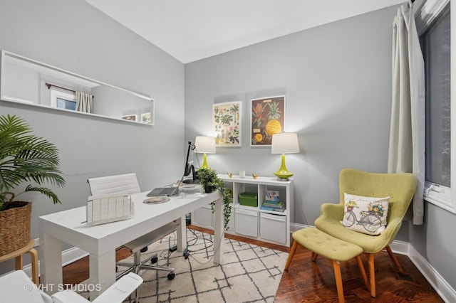 office featuring hardwood / wood-style flooring