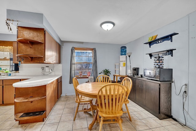 view of tiled dining space