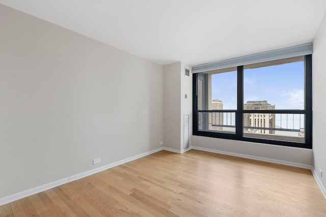 empty room featuring light wood-type flooring