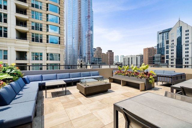 view of patio featuring an outdoor living space