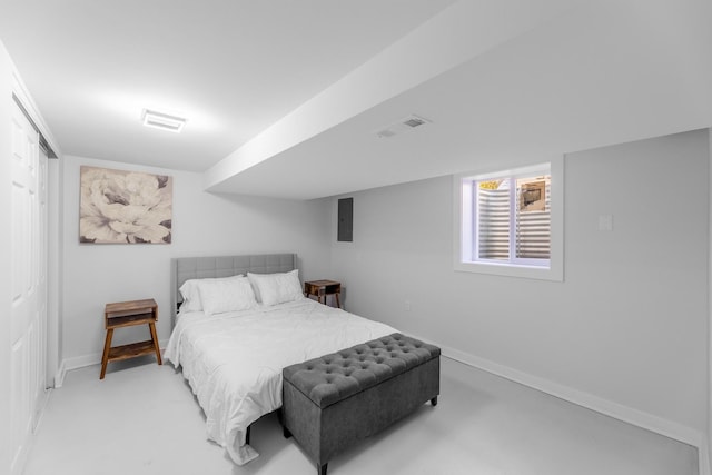 bedroom with electric panel