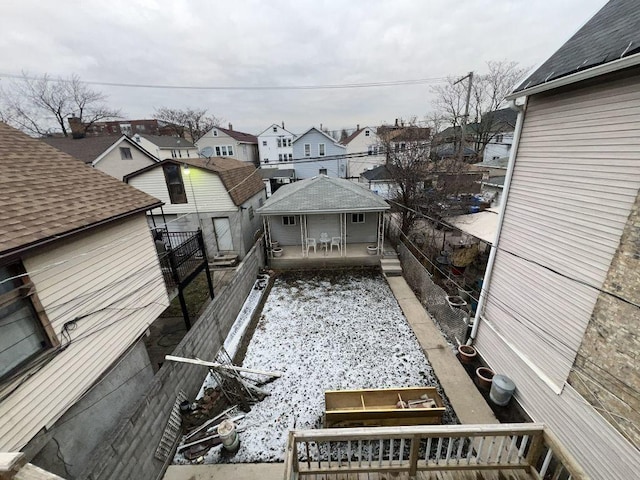 view of yard covered in snow