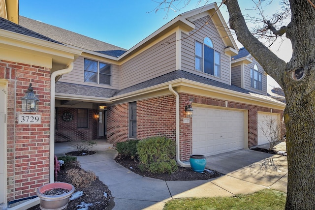 exterior space featuring a garage