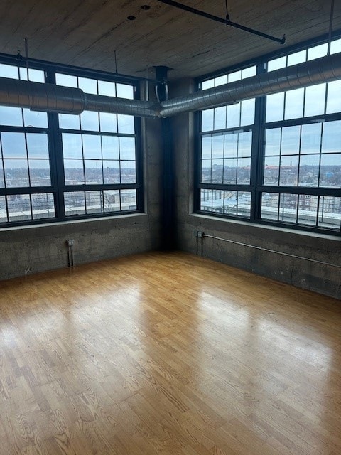 unfurnished room featuring hardwood / wood-style flooring and a healthy amount of sunlight