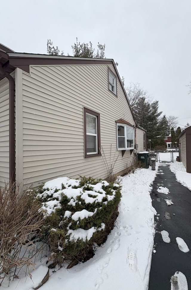 view of snowy exterior