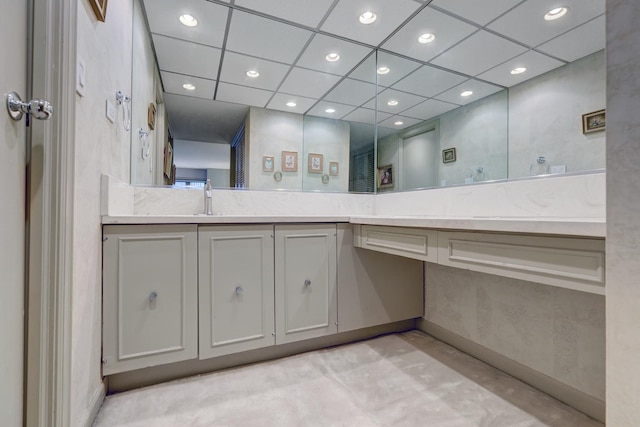 2 Oak Brook Club Dr Unit B209, Oak Brook, IL 60523 - bathroom with vanity, concrete flooring, and recessed lighting