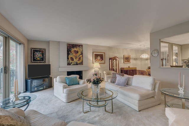 2 Oak Brook Club Dr Unit B209, Oak Brook, IL 60523 - living area with carpet floors and a fireplace