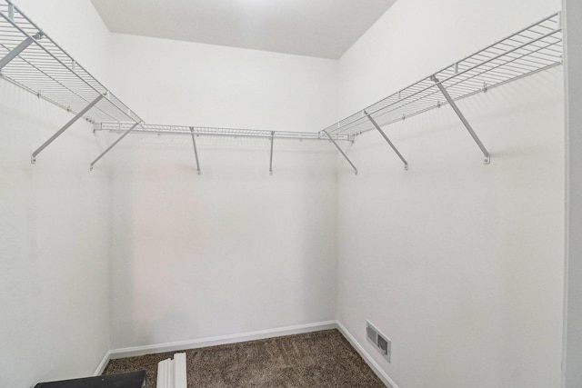 walk in closet with carpet flooring and visible vents