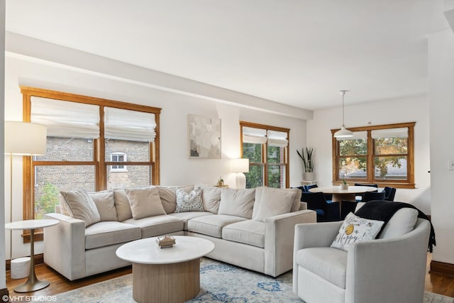 living room featuring hardwood / wood-style floors