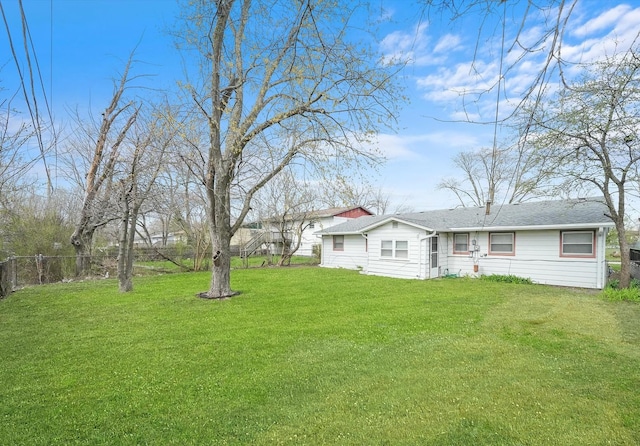 view of yard with fence