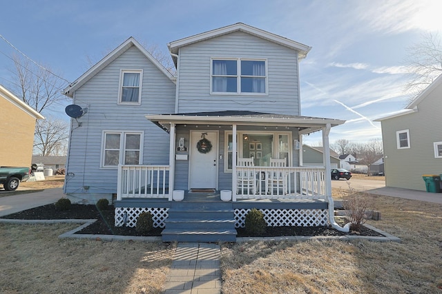 view of front of property with covered porch