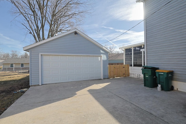 view of garage